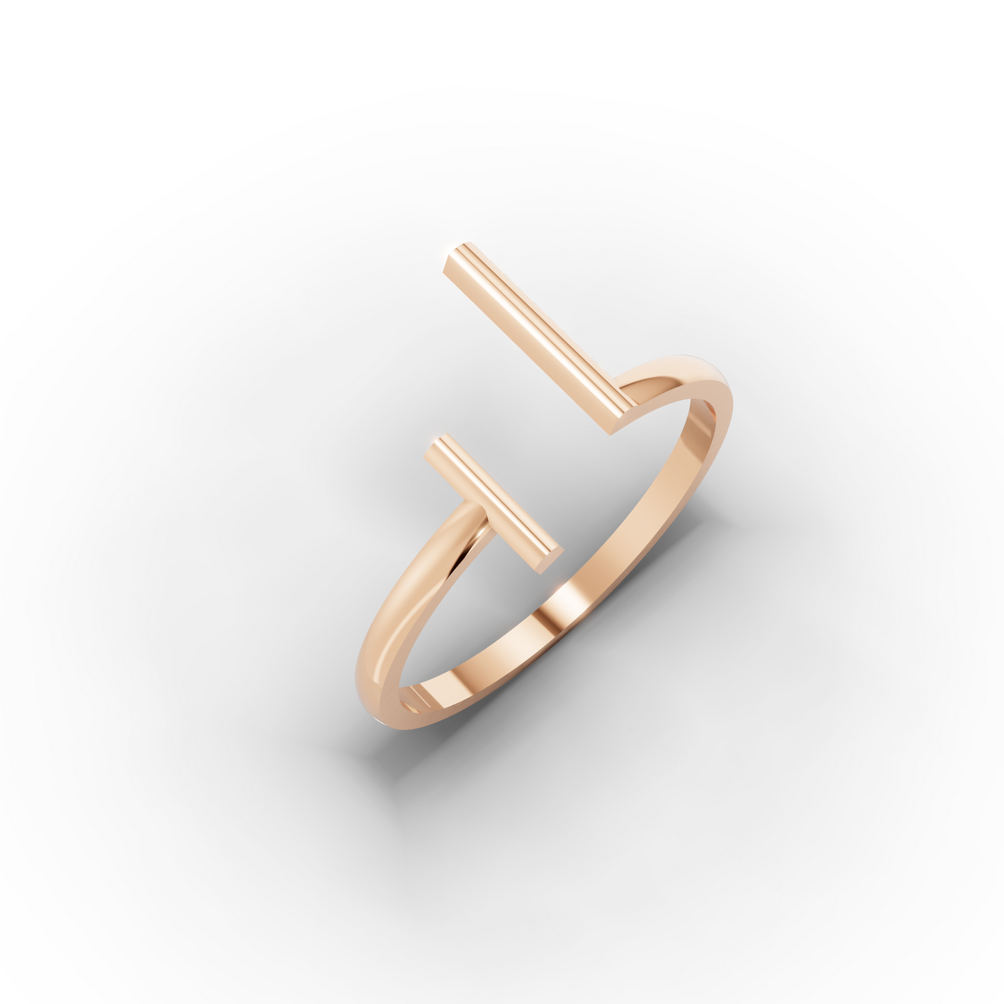14K Solid Gold Minimalist Open Ring for Women