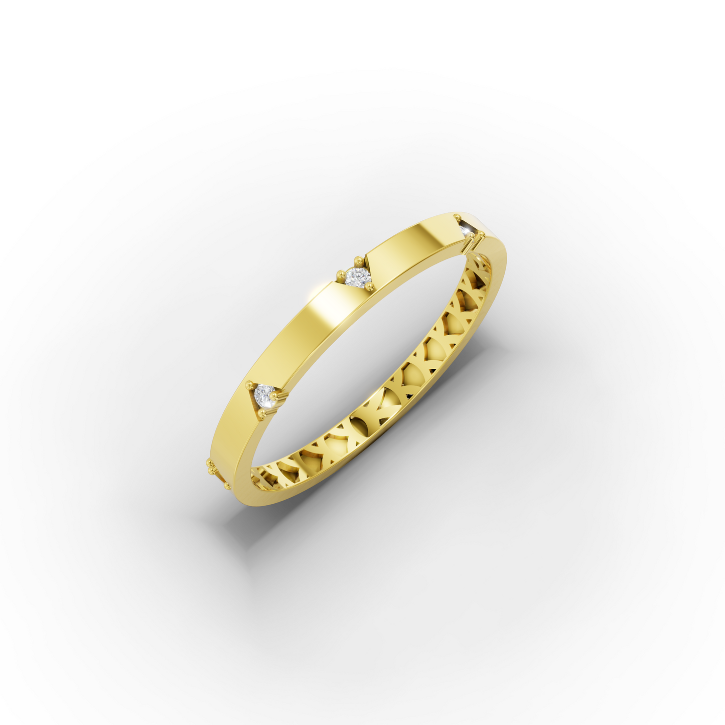 14K Minimalist Gold Ring with Tiny Zircon