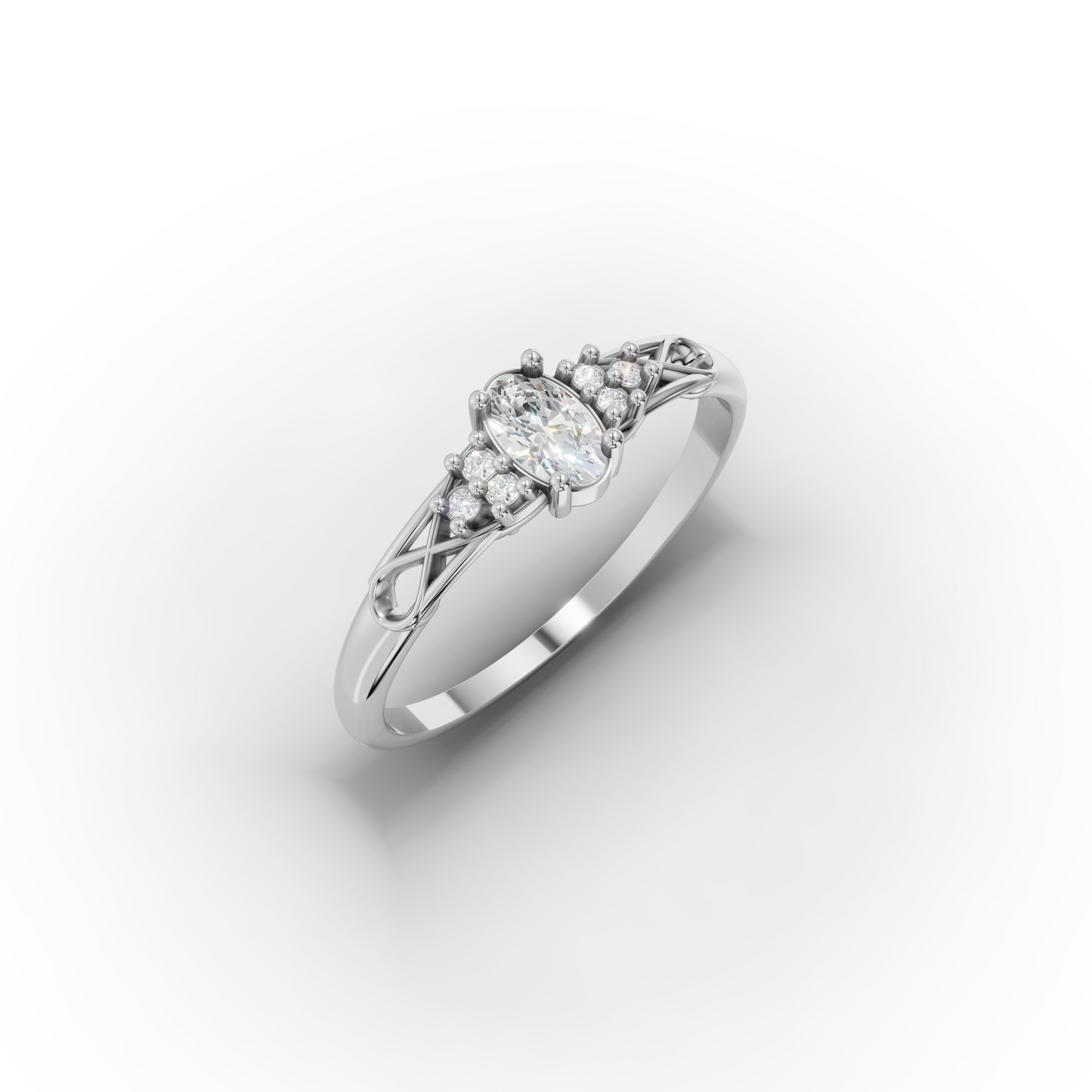 14K Vintage Marquise Solid Gold Engagement Ring