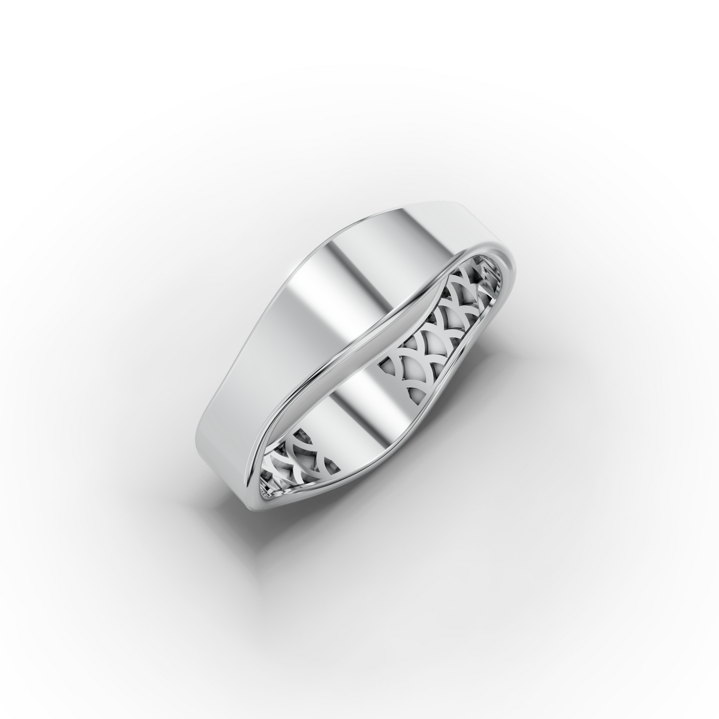 14K Wavy Solid Gold Band Ring