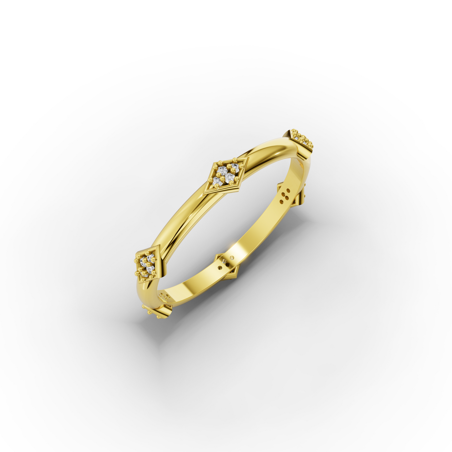 14K Vintage-Inspired Solid Gold Stacking Ring