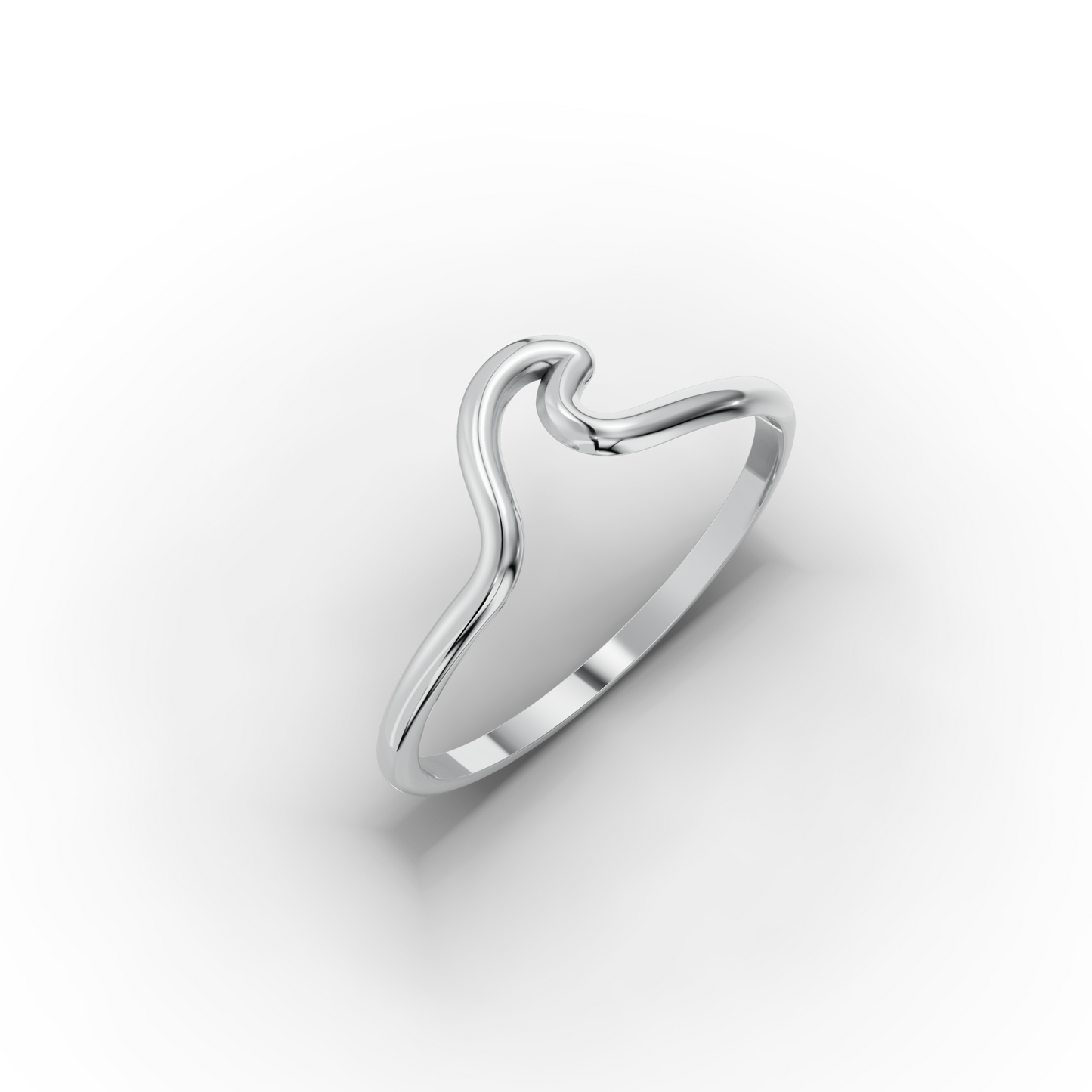 14K Wave Ring in Solid Gold – Ultra-Slim Surf Band