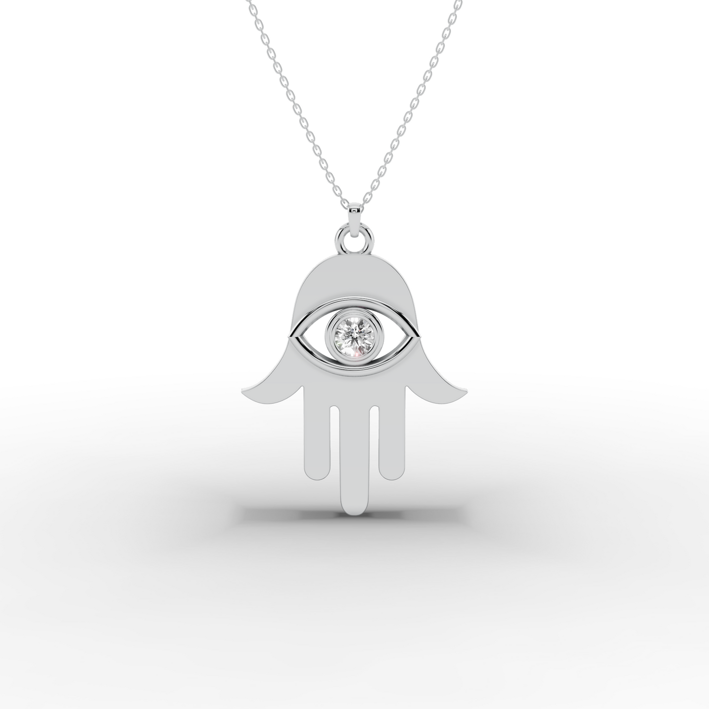14K Gold Hamsa Necklace – Dainty CZ Pendant