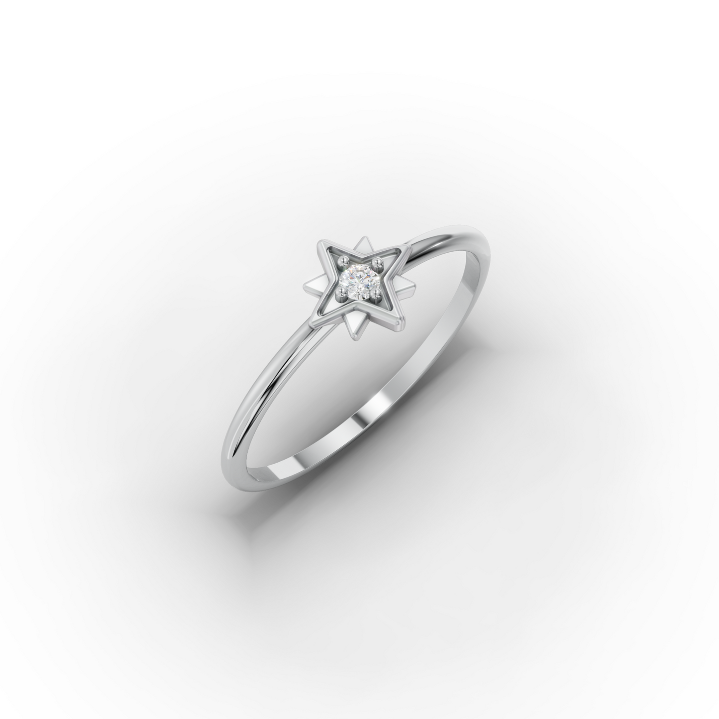 14K Gold Star Ring – Dainty North Star Stackable Band