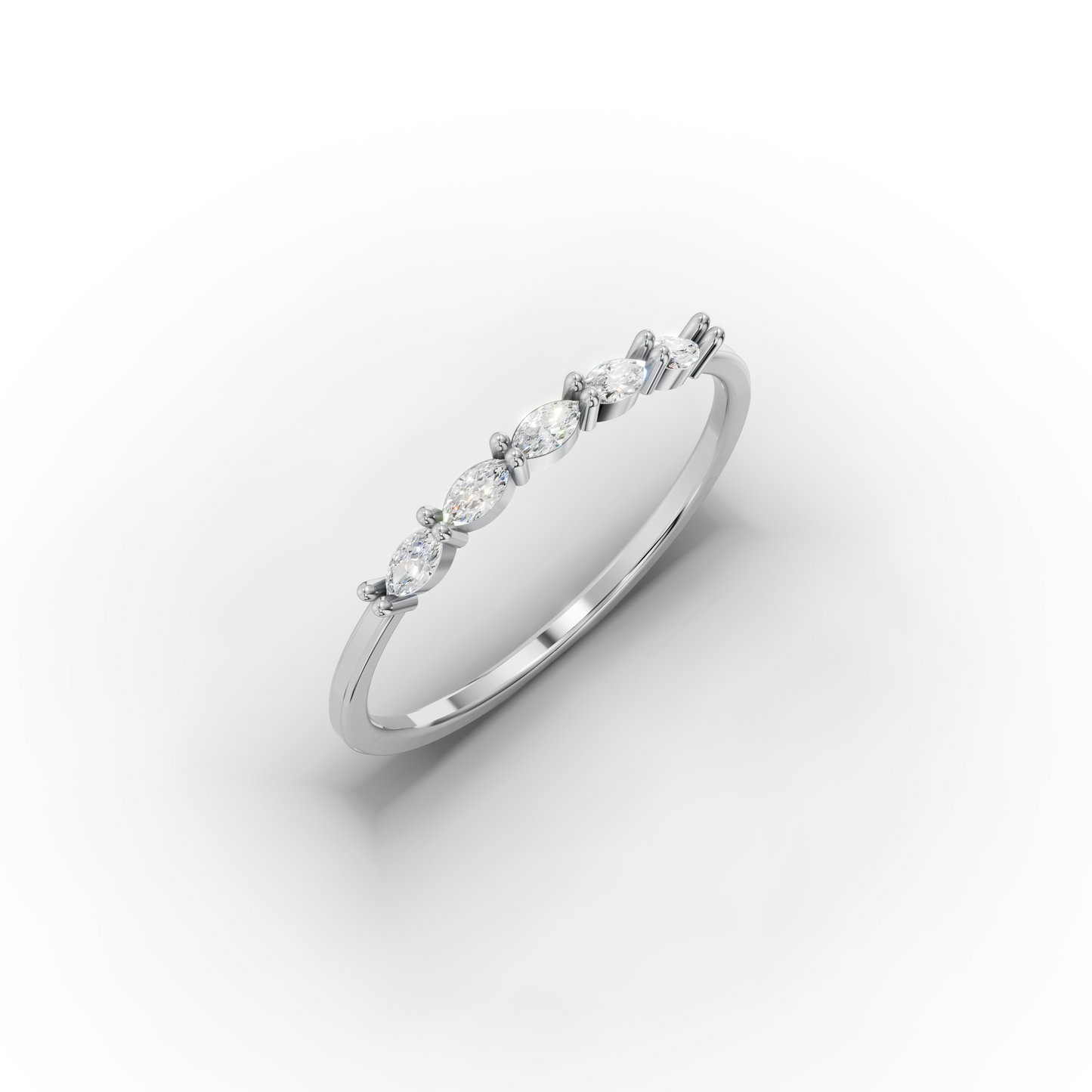 14K Marquise Cut Zircon Stone Minimal Solid Gold Ring