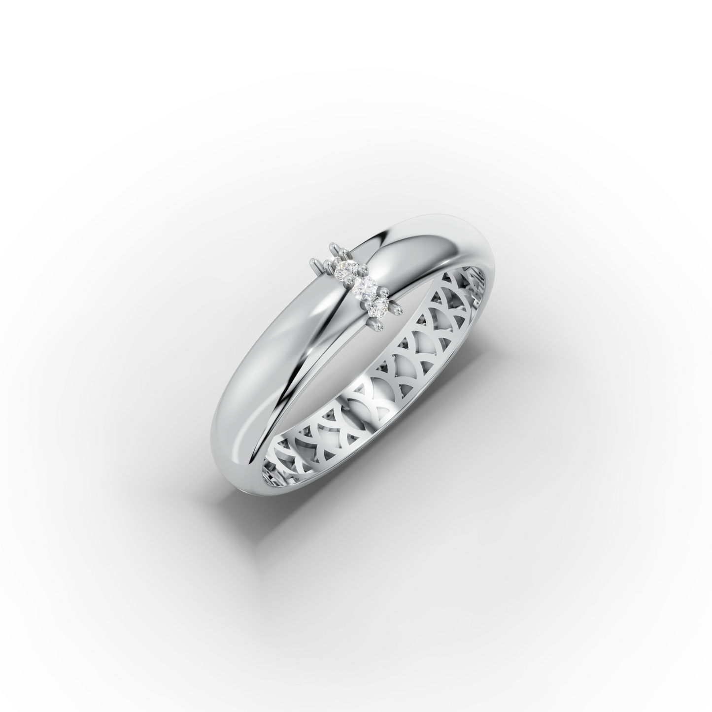 14K Minimalist Gold Stone Band Ring