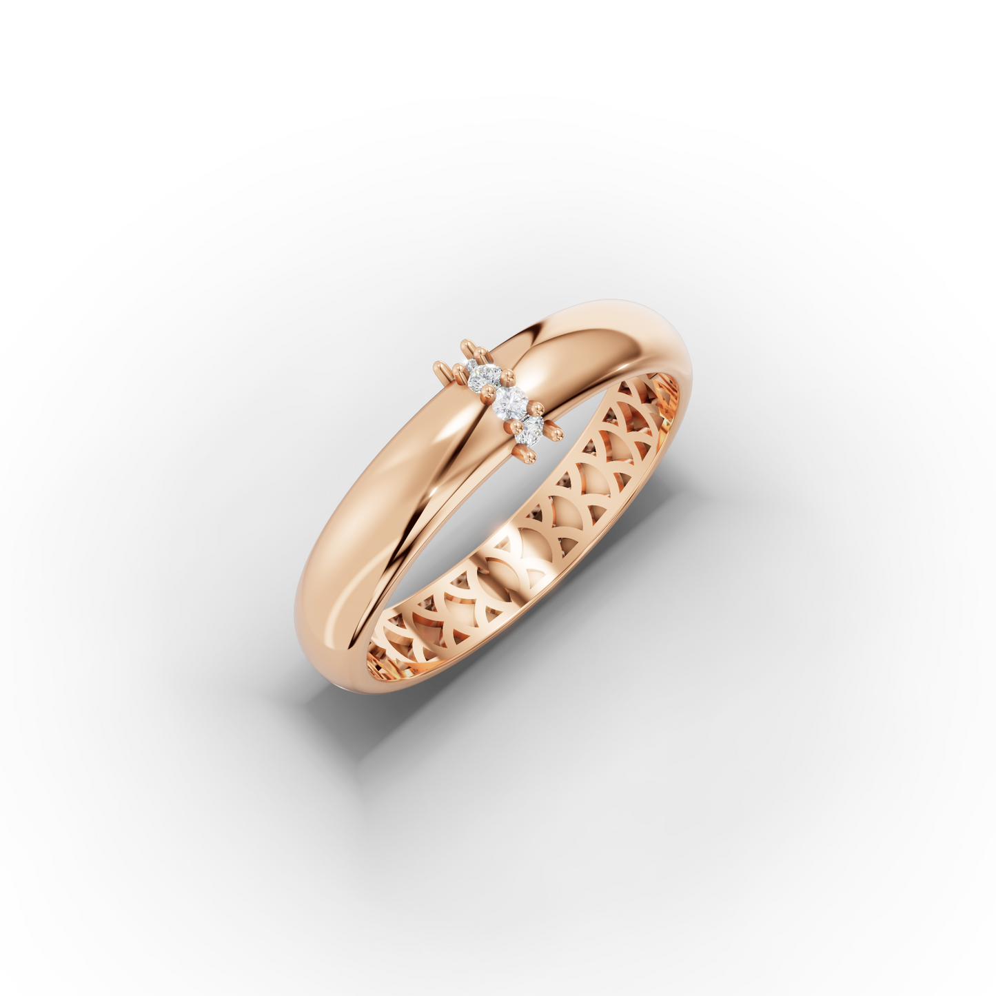 14K Minimalist Gold Stone Band Ring