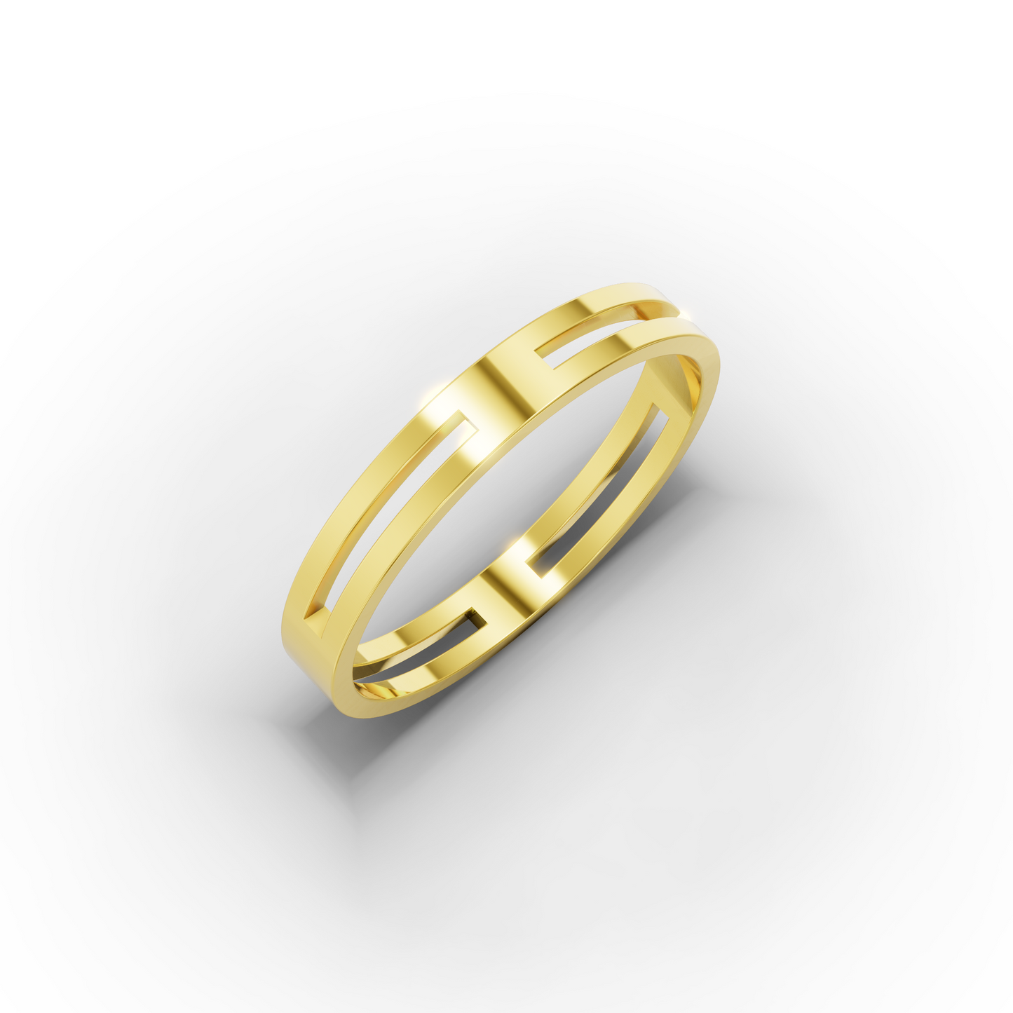 14K Gold Negative-Space Ring – 2.6 mm Modern Cut-Out Band