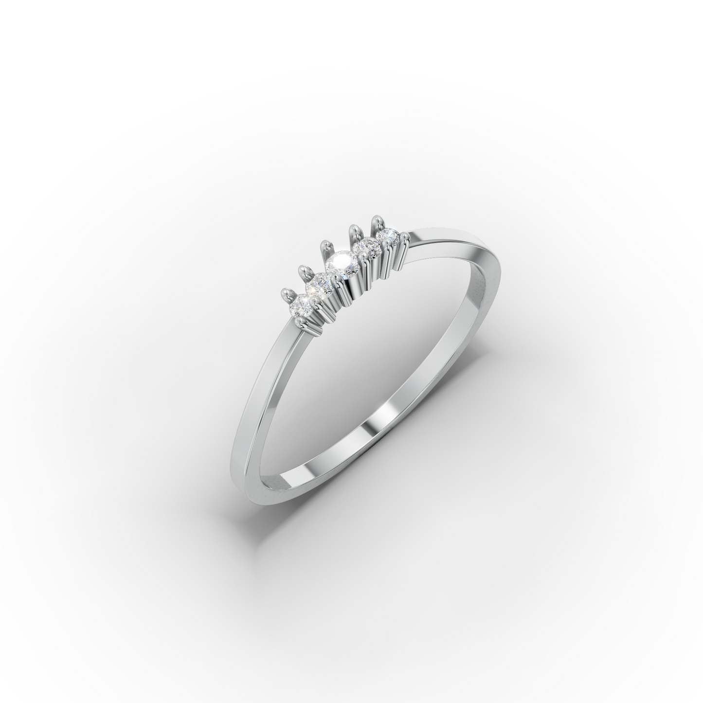 14K Minimalist Round Zircon Solid Gold Ring