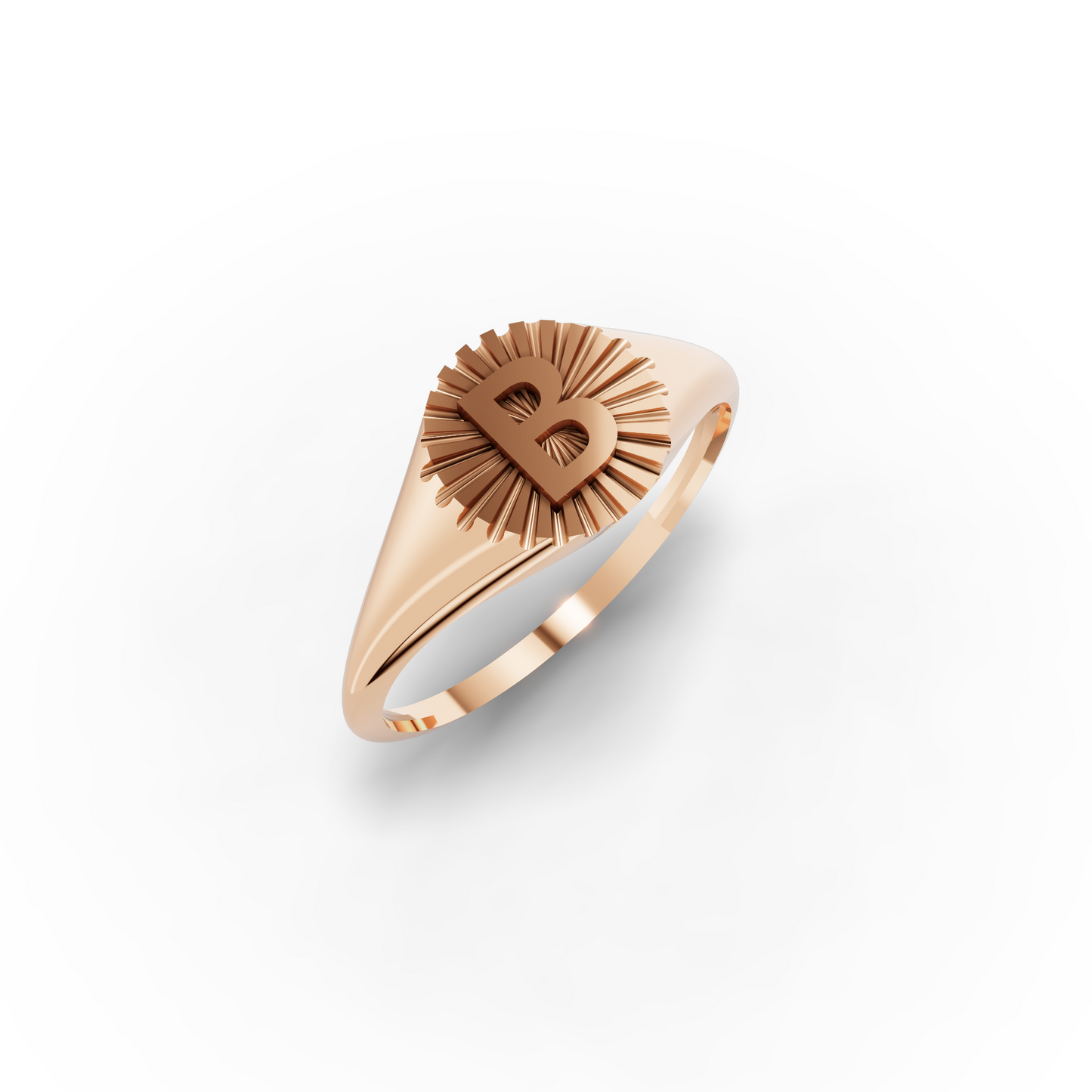 Personalized Gold Signet Ring with Custom Letter
