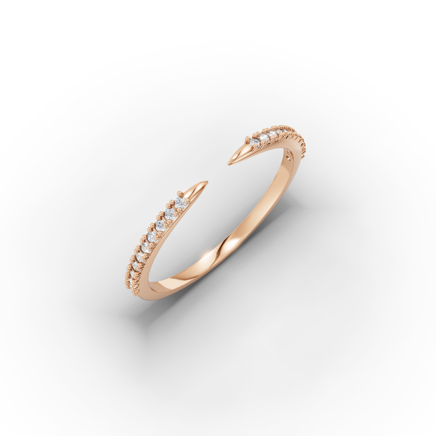14K Open Ring Zircon Solid Gold
