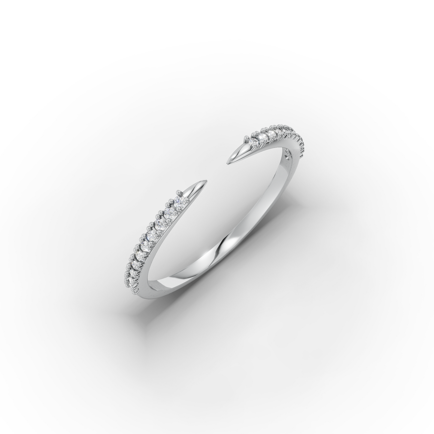 14K Open Ring Zircon Solid Gold