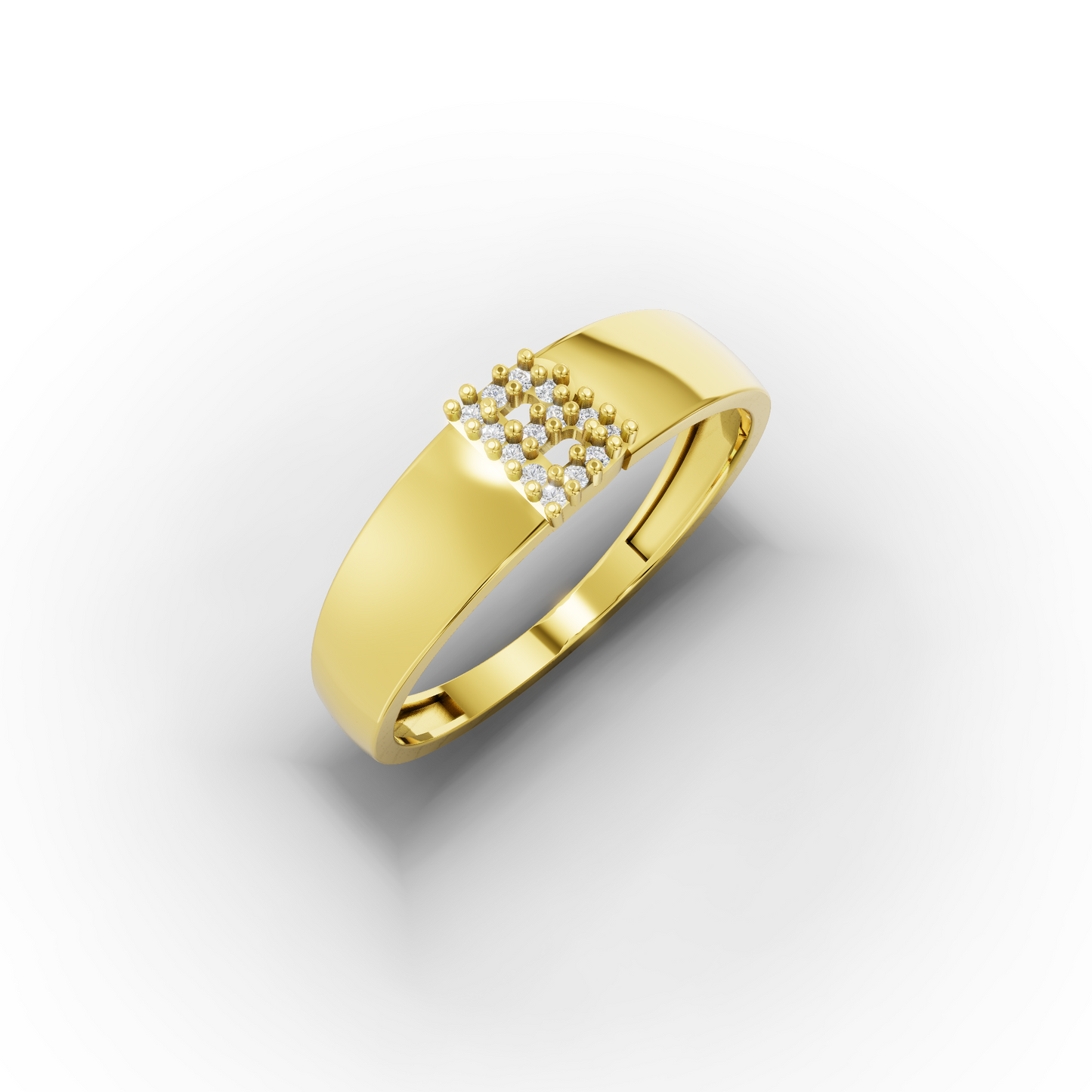 14K Bold Square Letter Signet Ring