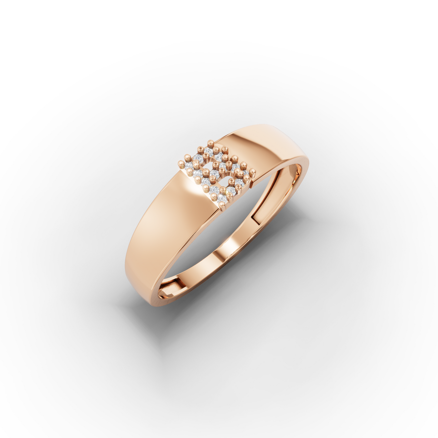 14K Bold Square Letter Signet Ring