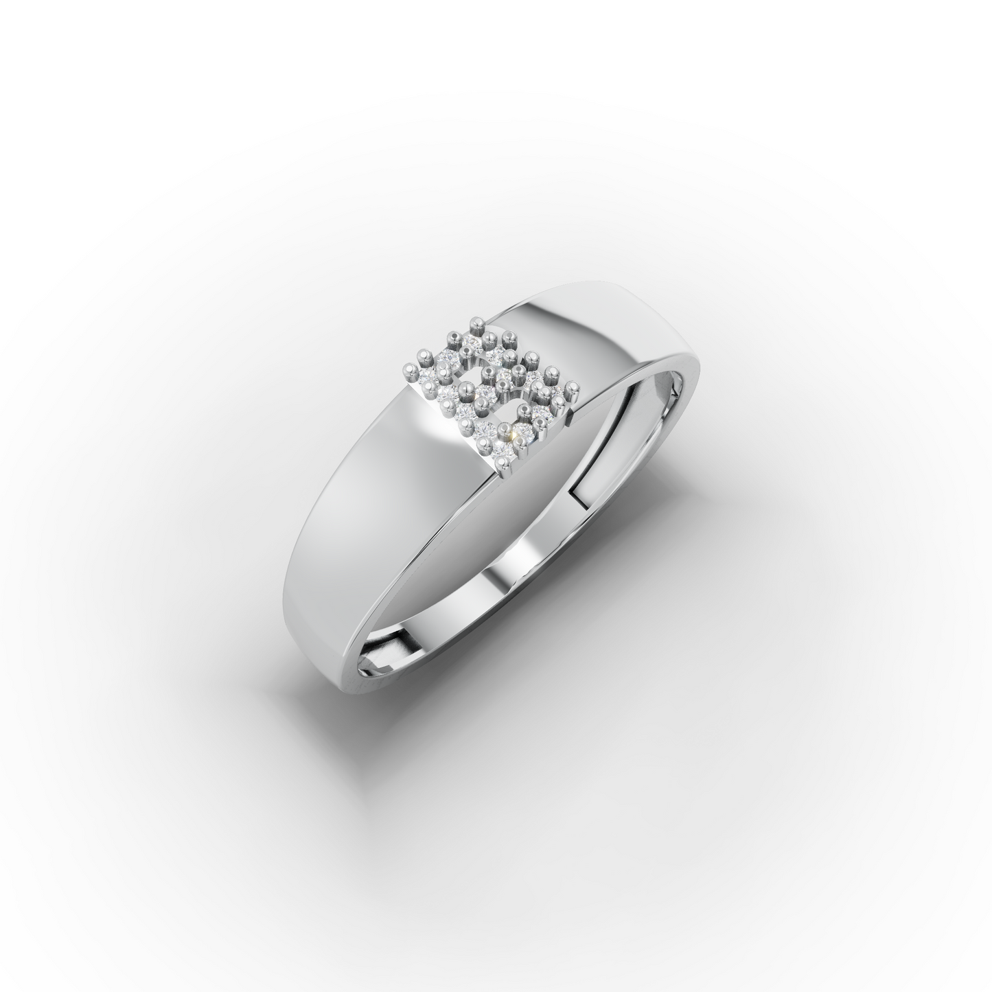 14K Bold Square Letter Signet Ring