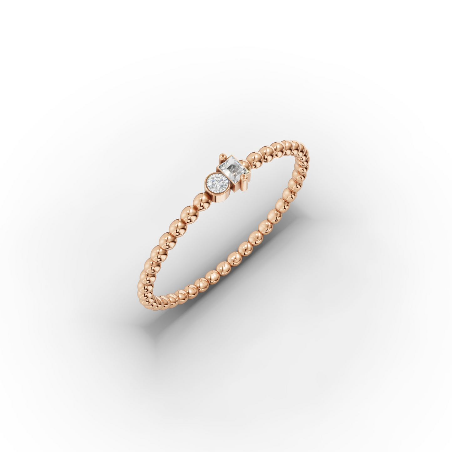 14K Beaded Solid Gold Ring