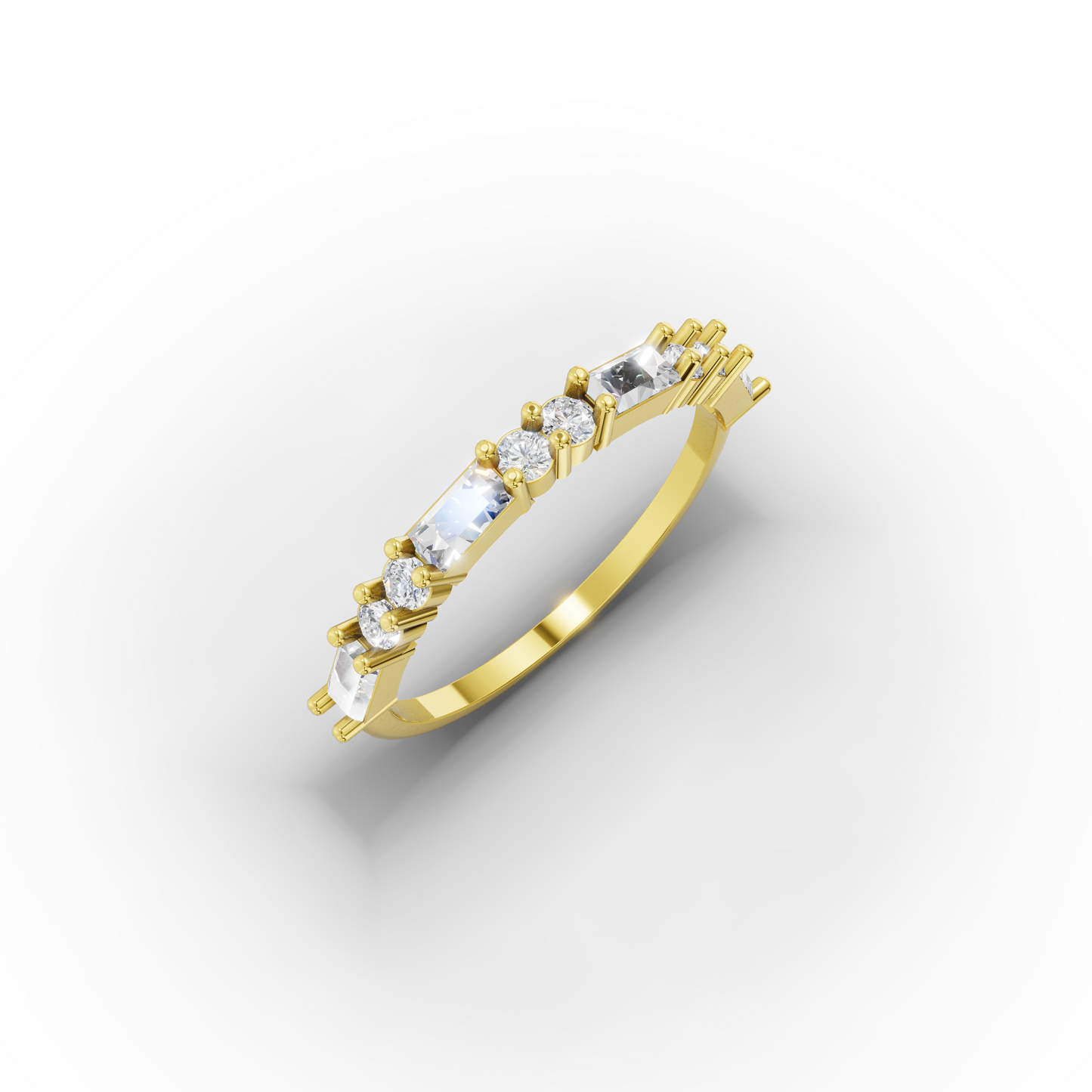 14K Custom Solid Gold Zircon Ring