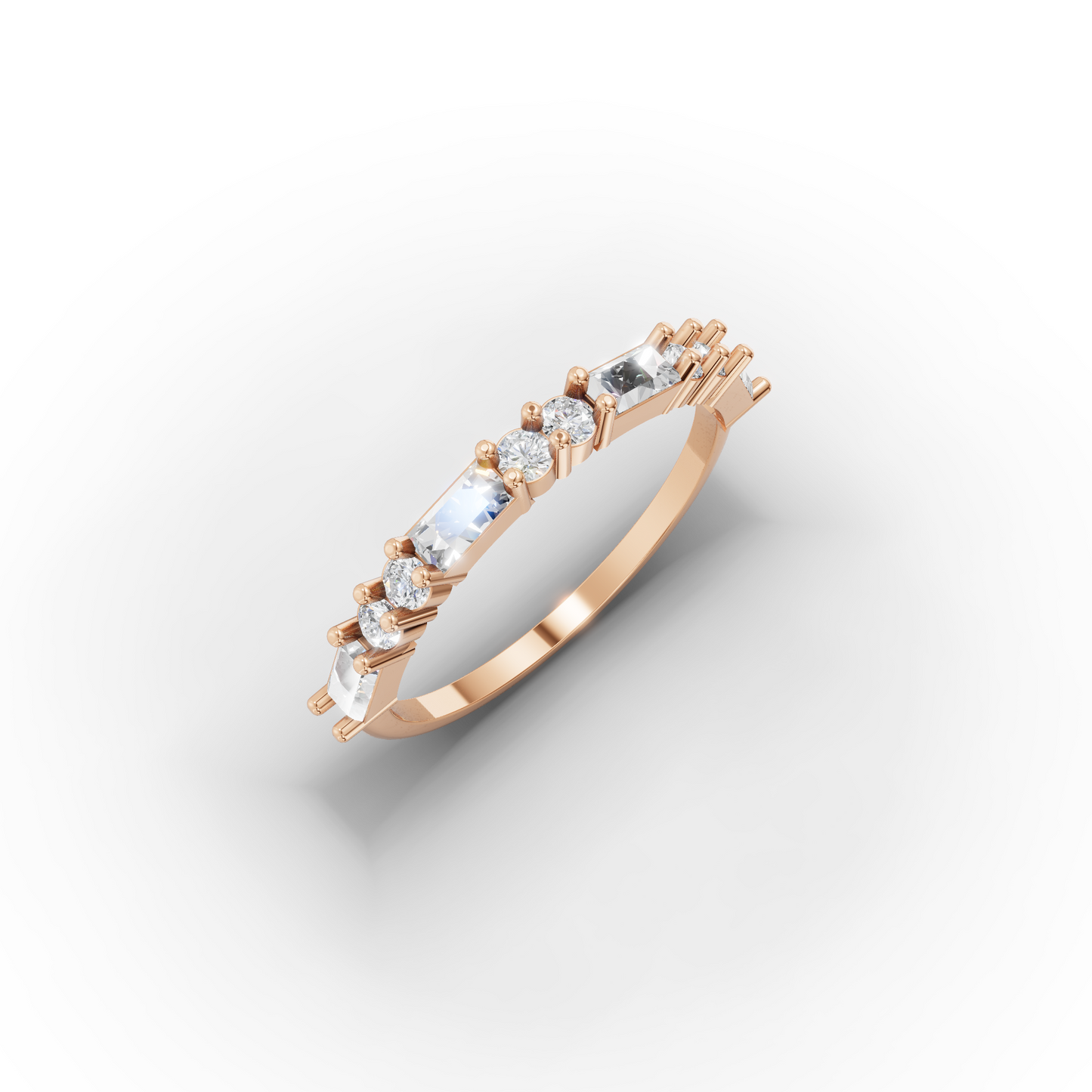 14K Custom Solid Gold Zircon Ring