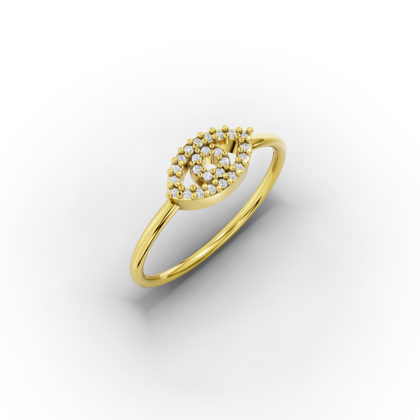 14K Eye Solid Gold Ring