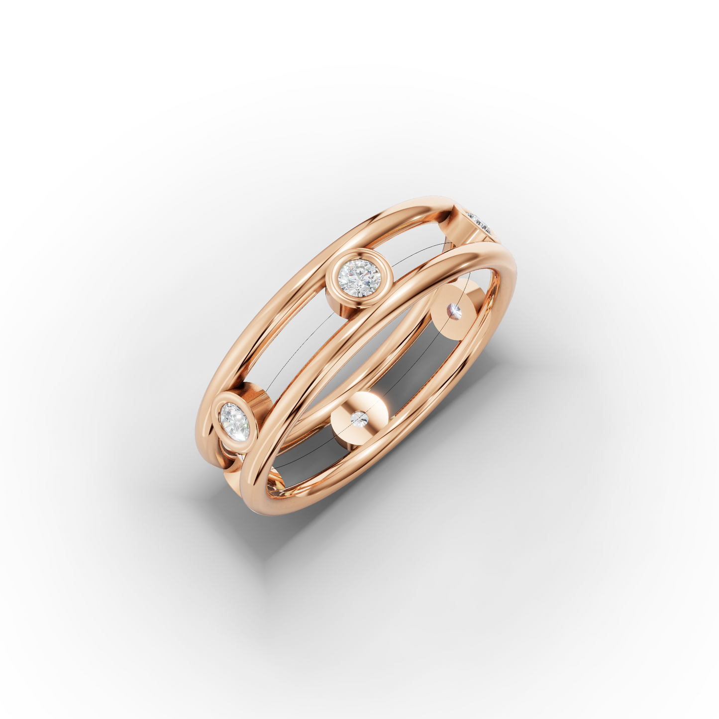 14K Bezel Set Zircon Gold Ring