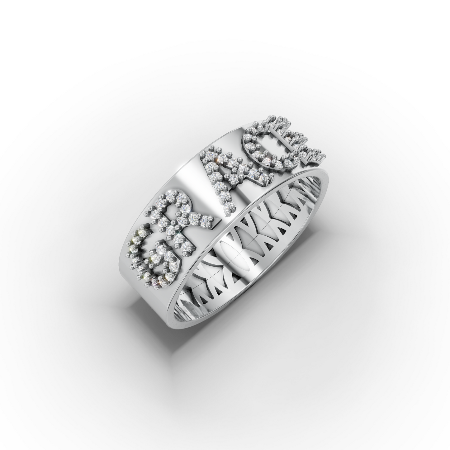 14K Personalized Zircon Gold Ring