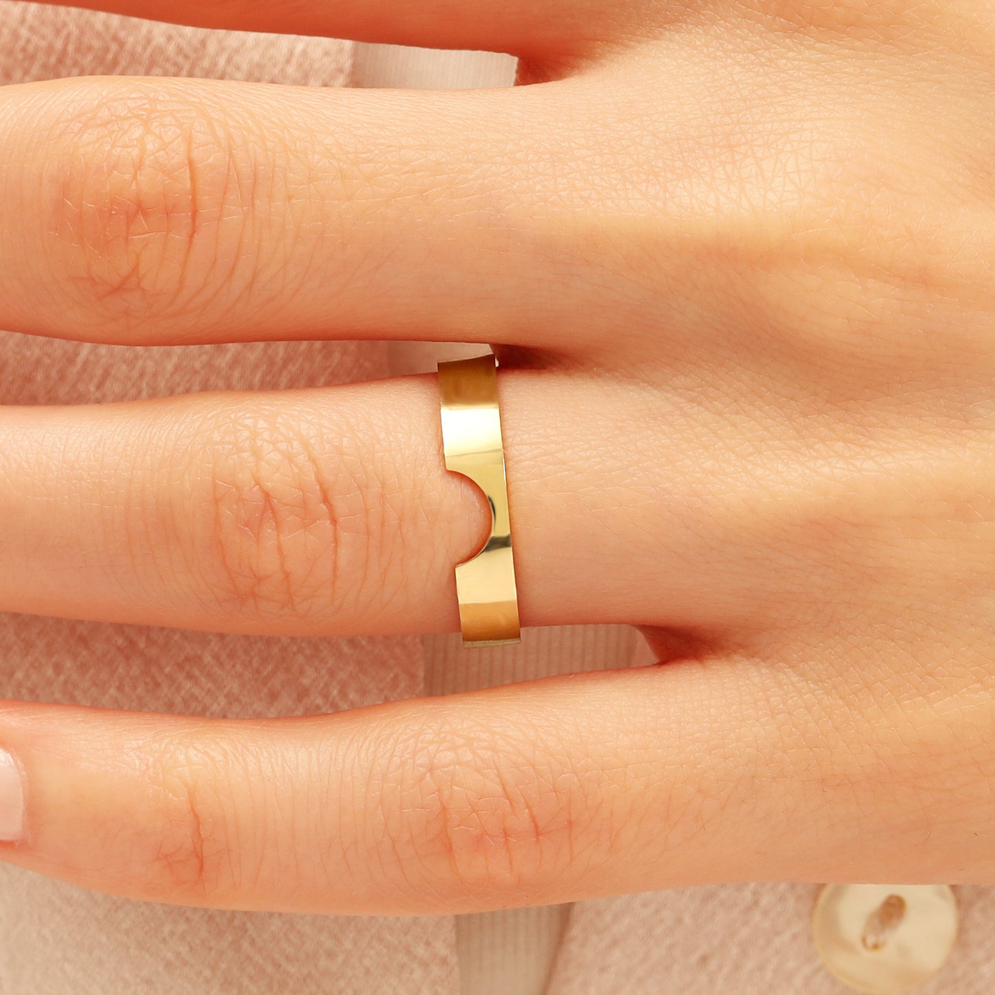 14K Solid Gold Band Ring