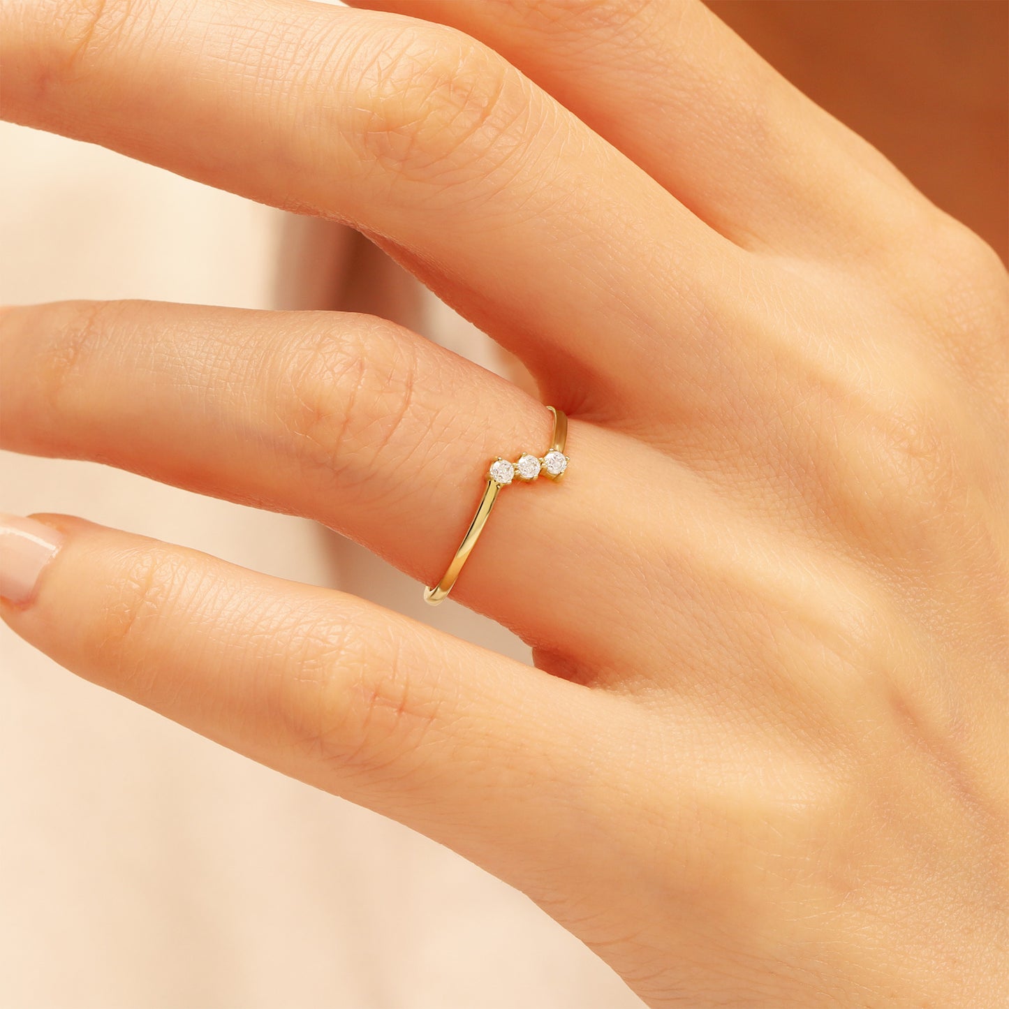 Stone Zircon Gold Ring