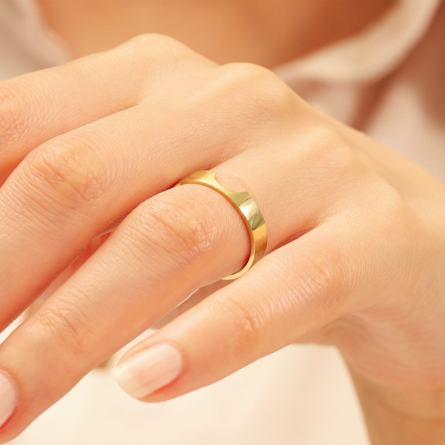 14K Solid Gold Band Ring