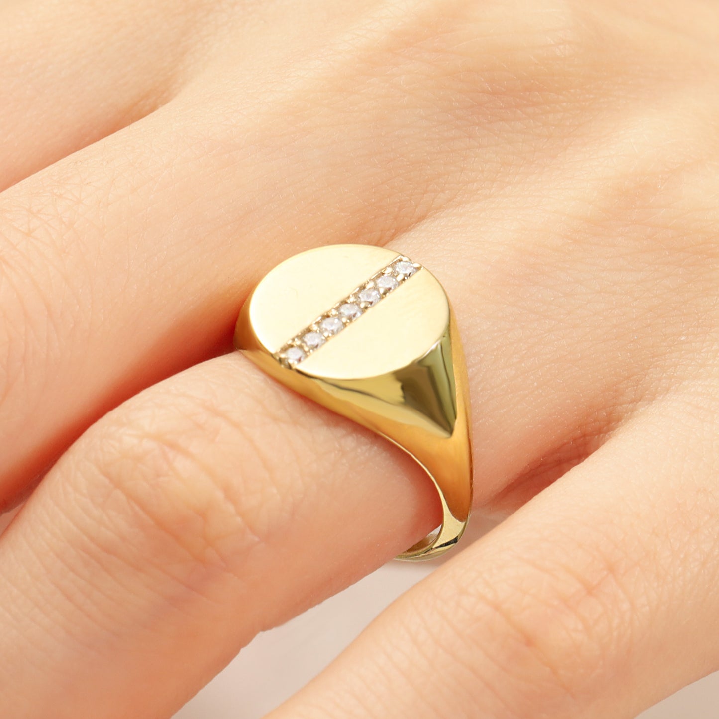 Zircon Signet Ring for Women