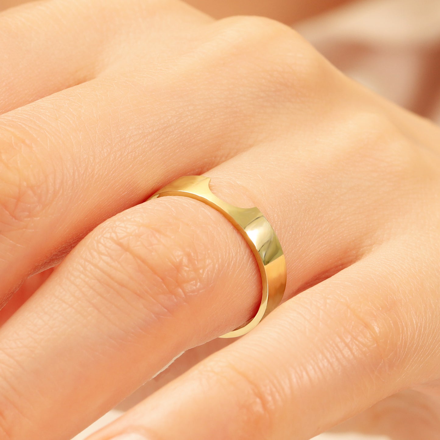 14K Solid Gold Band Ring