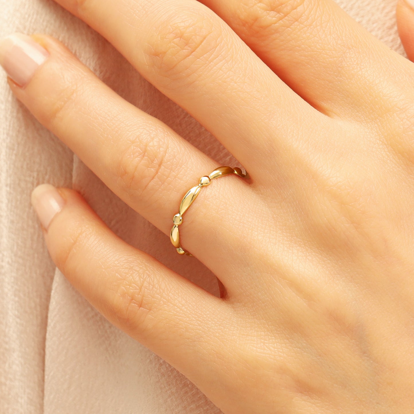 14k Solid Gold Stacking Ring – Slim 1.25 mm Stackable Band