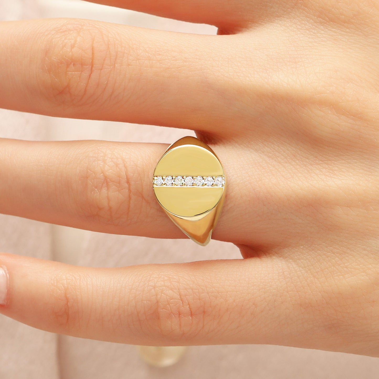 Zircon Signet Ring for Women