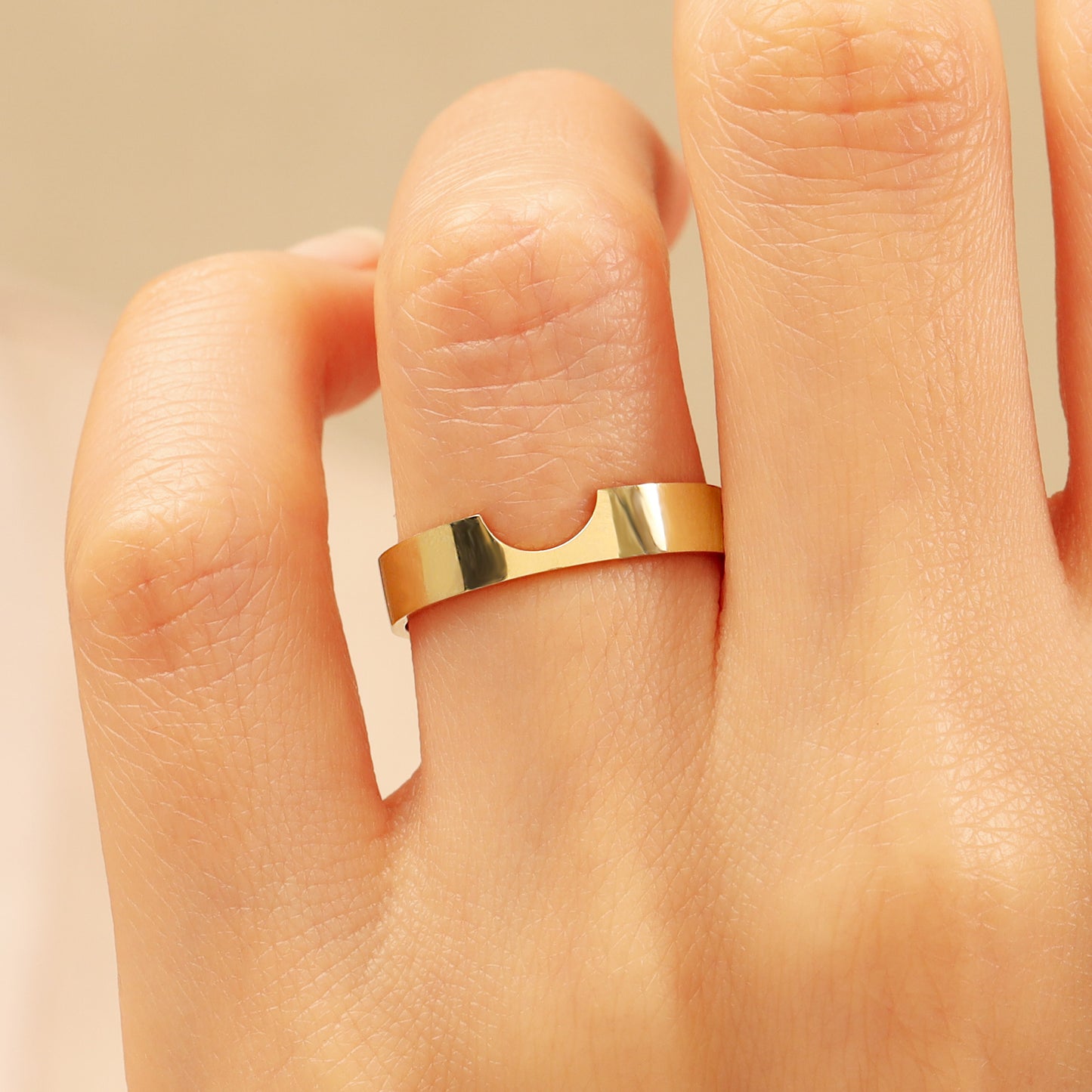 14K Solid Gold Band Ring