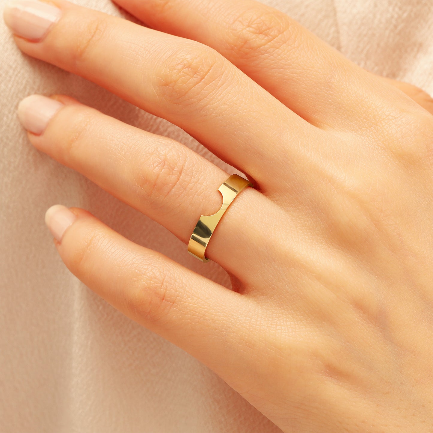 14K Solid Gold Band Ring