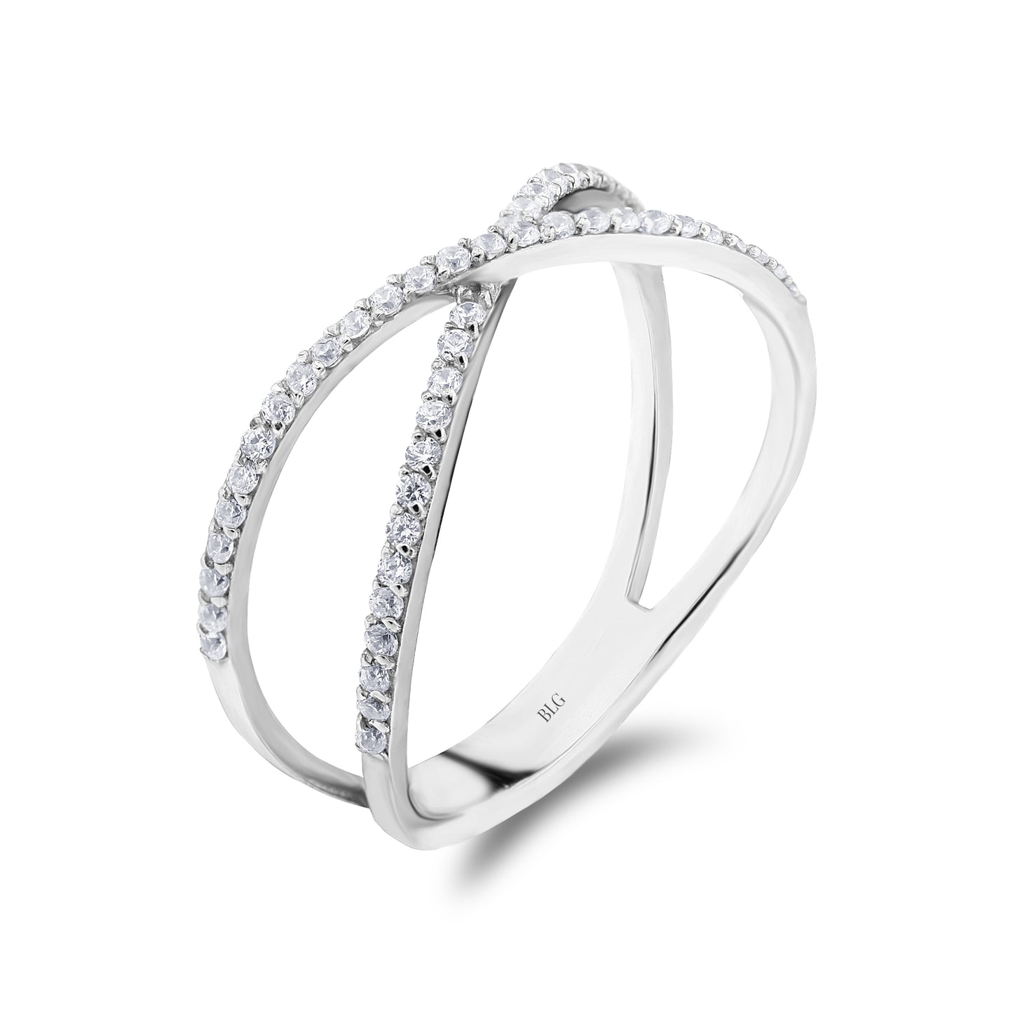 14K Solid Gold Criss Cross Ring