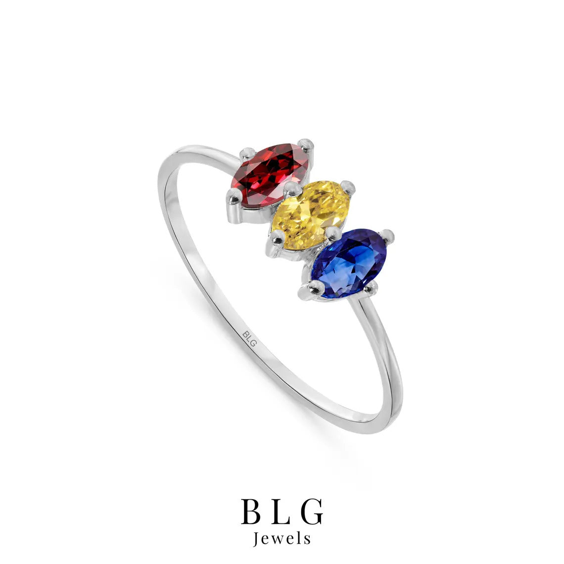 14K Solid Gold Oval Birthstone Ring for Mom