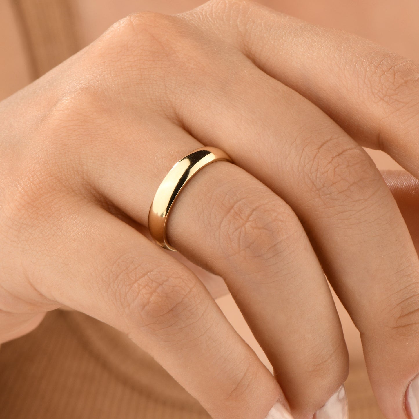 14K Solid Gold Wedding Band Ring