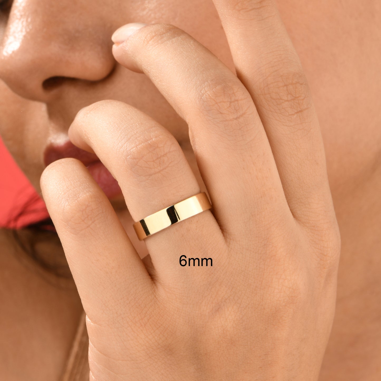 14K Solid Gold Flat Wedding Band