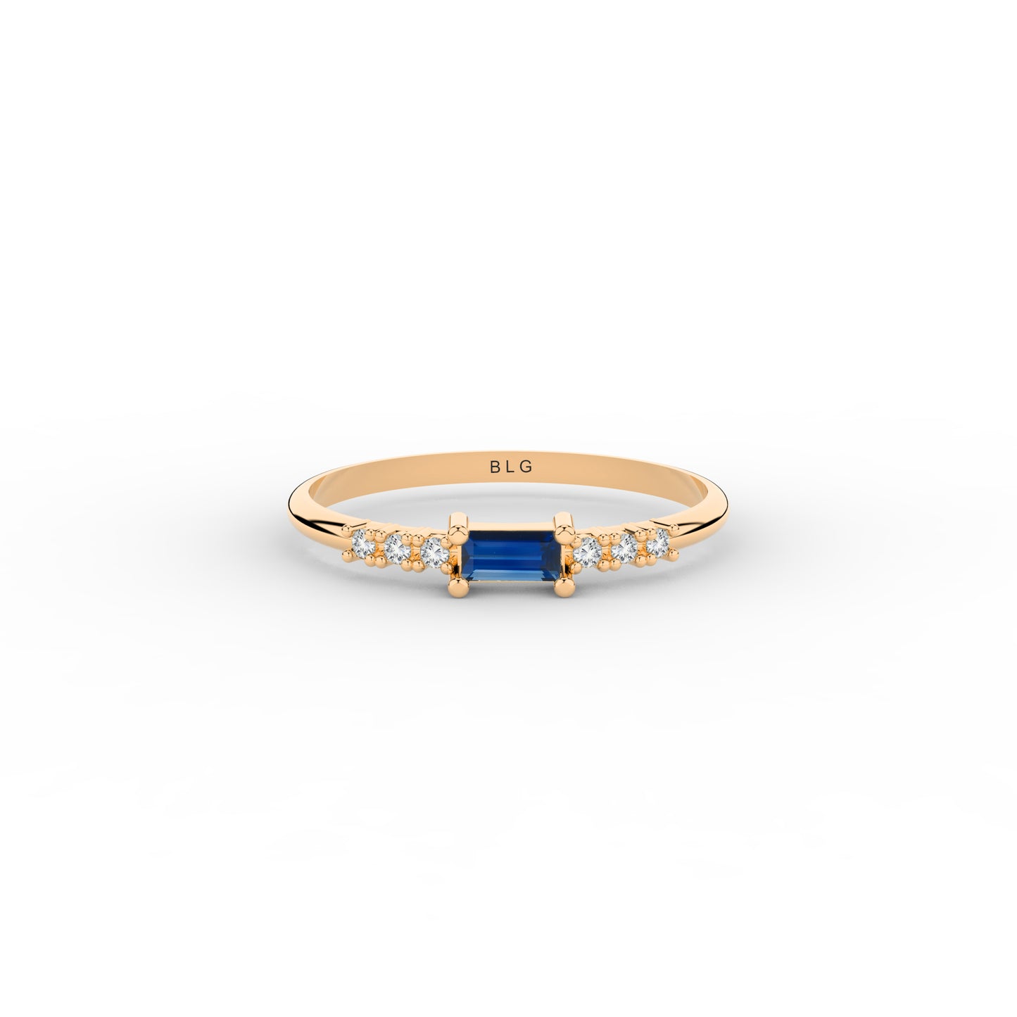 Sapphire Baguette 14K Ring in Gold
