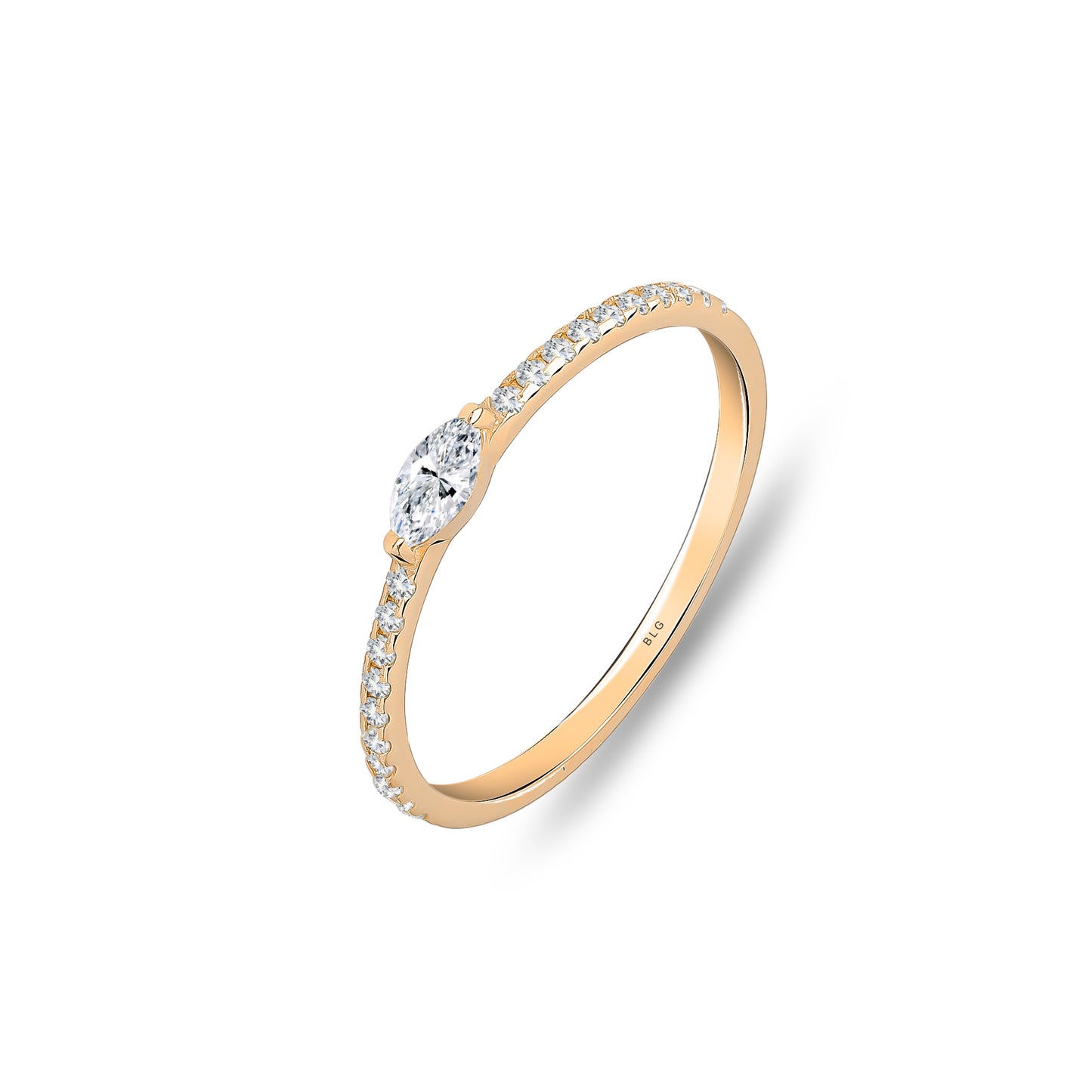 Marquise East West Ring 14K Solid Gold
