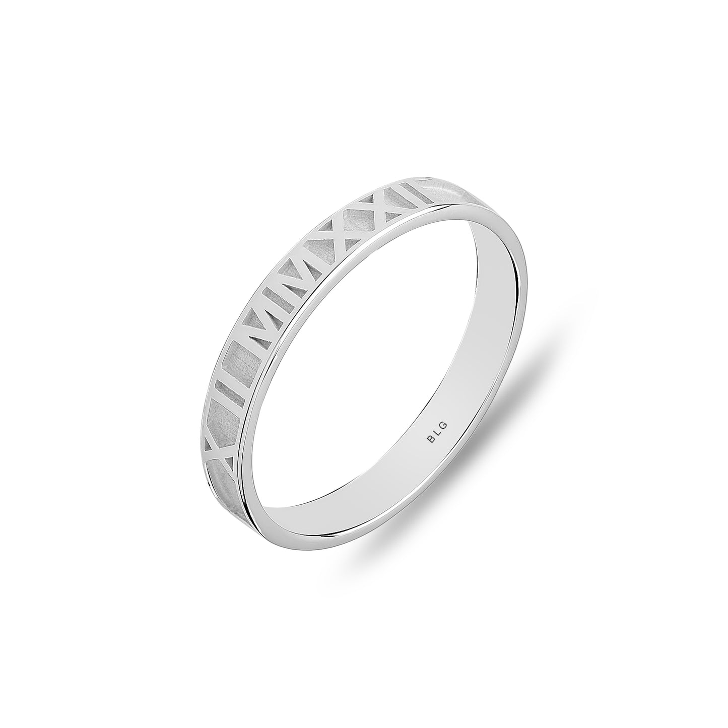 Personalized Roman Numeral Ring 14K Solid Gold