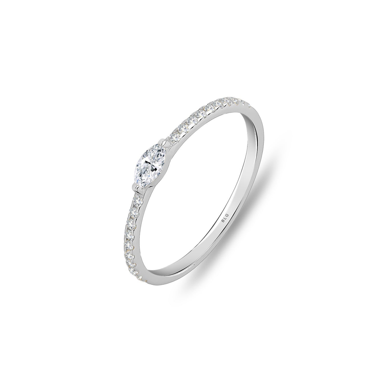 Marquise East West Ring 14K Solid Gold