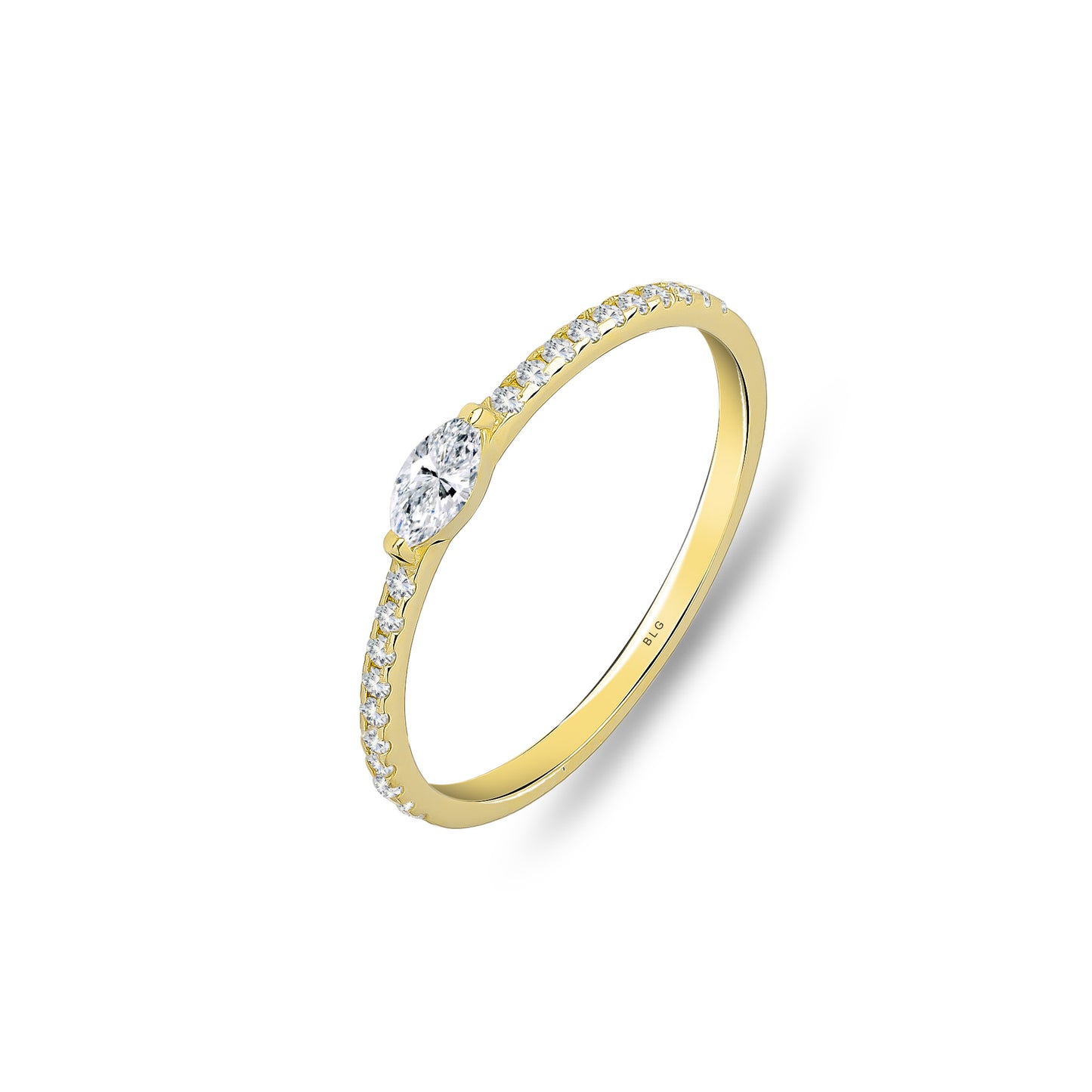 Marquise East West Ring 14K Solid Gold