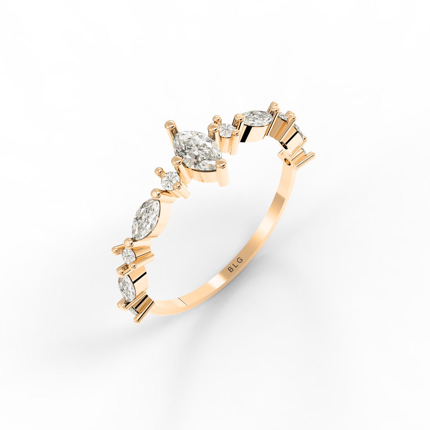 14K Marquise Vintage Style Solitaire Ring in Gold