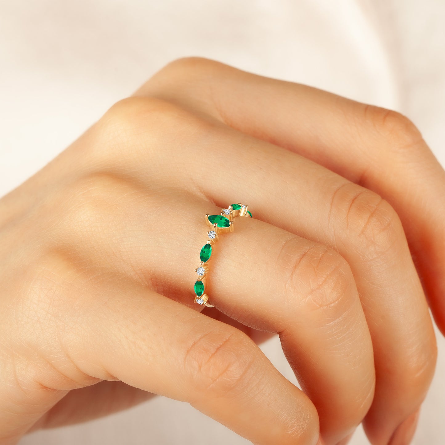 14K Emerald Marquise Ring in Gold