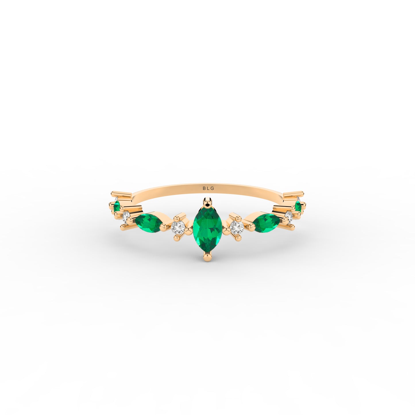 14K Emerald Marquise Ring in Gold