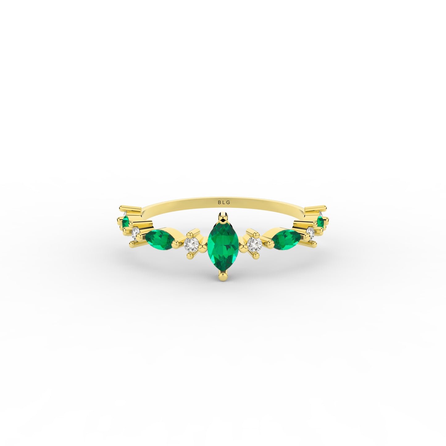 14K Emerald Marquise Ring in Gold