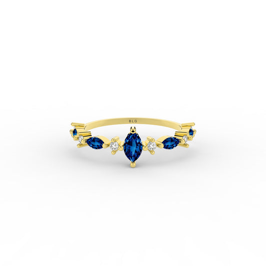 Sapphire Marquise 14K Ring in Gold