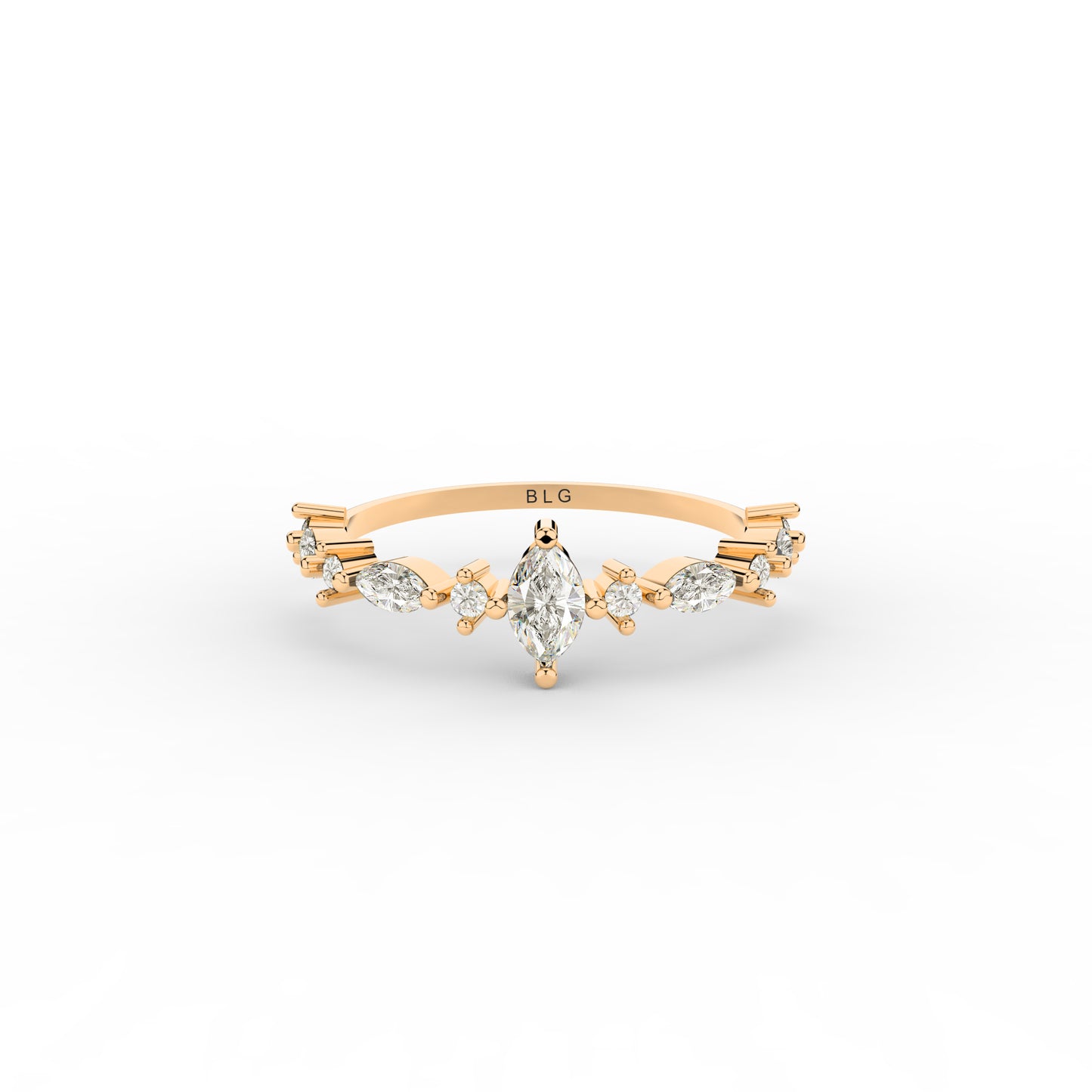 14K Marquise Vintage Style Solitaire Ring in Gold