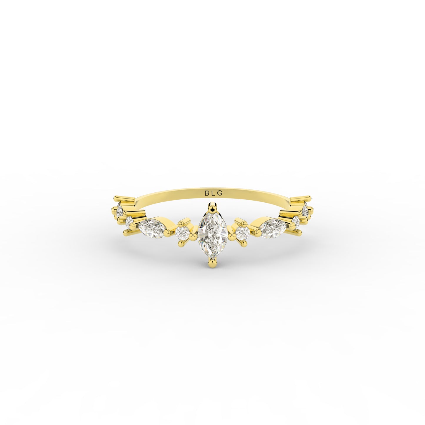 14K Marquise Vintage Style Solitaire Ring in Gold